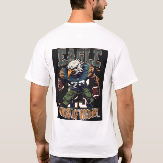 アメリカンフットボールイーグルスポーツTシャツデザイン Tシャツ (裏面)