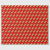 アメリカンフットボールオンレッド ラッピングペーパー (フラット)