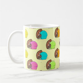 アメリカンフットボールカラフル – ヘルメットとボール コーヒーマグカップ