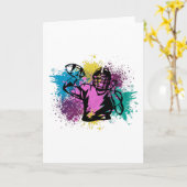 アメリカンフットボールグルンジーの色のスプラッシュ カード (黄色い花)