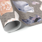 アメリカンフットボールグレーテクスチャ |パターン ラッピングペーパー (ロールコーナー)