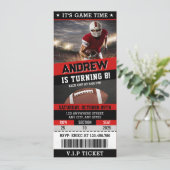 アメリカンフットボールチケット誕生日パーティーキッズ 招待状 (スタンド正面)