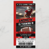 アメリカンフットボールチケット誕生日パーティーキッズ 招待状 (正面/裏面)