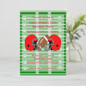 アメリカンフットボールデザインパーソナライズされた誕生日 招待状 (スタンド正面)