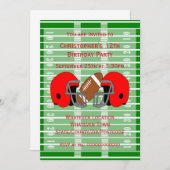 アメリカンフットボールデザインパーソナライズされた誕生日 招待状 (正面/裏面)