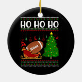 アメリカンフットボールデザイン セラミックオーナメント (裏面)