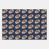 アメリカンフットボールハッピーバースデーボーイフォト ラッピングペーパーシート (正面)