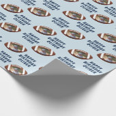 アメリカンフットボールハッピーバースデーボーイフォト ラッピングペーパー (角)