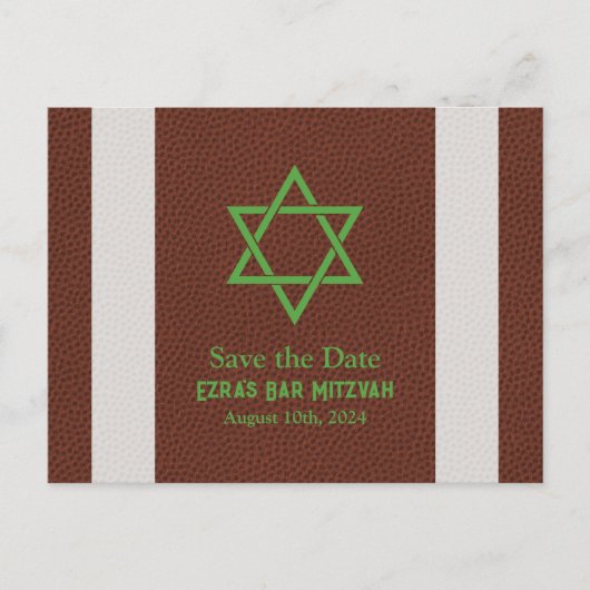 アメリカンフットボールバー(ユダヤ教の)バル・ミツバー保存日 ポストカード (正面)