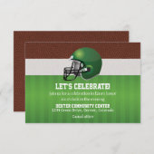 アメリカンフットボールバー（ユダヤ教の）バル・ミツバー披露宴インサート 招待状 (正面/裏面)