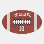 アメリカンフットボールパーティーネームエイジ子供の誕生日 楕円形シール (正面)