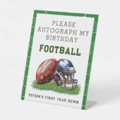 アメリカンフットボールファーストイヤーダウン 1歳の誕生日 台座サイン (正面)
