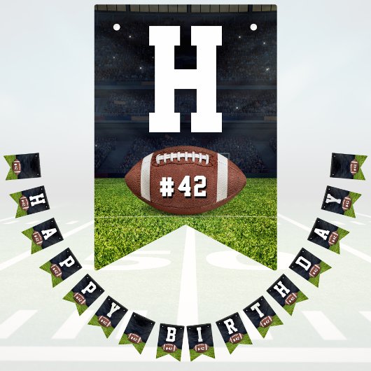 アメリカンフットボールフィールドチーム番号ハッピーバースデー バンティングフラッグ