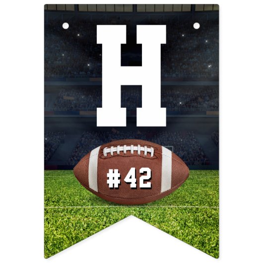 アメリカンフットボールフィールドチーム番号ハッピーバースデー バンティングフラッグ (第2の旗)