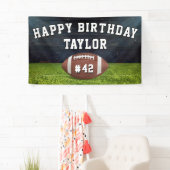 アメリカンフットボールフィールドチーム番号ハッピーバースデー 横断幕 (インサイチュ)