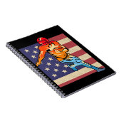 アメリカンフットボールレトロの球技愛好家旗 ノートブック (右側)