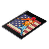 アメリカンフットボールレトロの球技愛好家旗 ノートブック (左側)