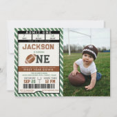アメリカンフットボール一年下誕生日写真 招待状 (正面)