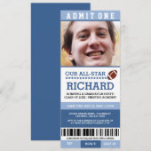 アメリカンフットボール卒業パーティーの招待状 招待状 (正面/裏面)