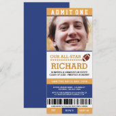 アメリカンフットボール卒業パーティーの招待状 招待状 (正面/裏面)