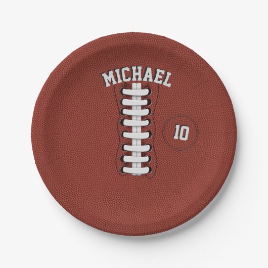 アメリカンフットボール名バースデーパーティー紙プレート ペーパープレート (正面)