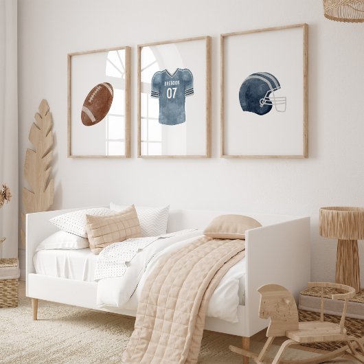 アメリカンフットボール名前をカスタムする子供部屋セット3