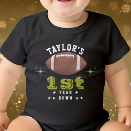アメリカンフットボール場1歳の誕生日パーティー ベビーボディスーツ
