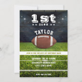 アメリカンフットボール場1歳の誕生日パーティー 招待状 (正面)