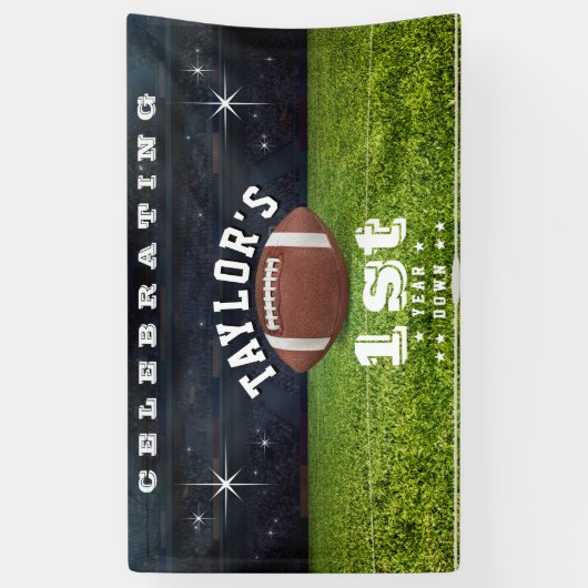 アメリカンフットボール場1歳の誕生日パーティー 横断幕 (縦)