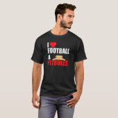 アメリカンフットボール大好きピットブル Tシャツ (正面フル)