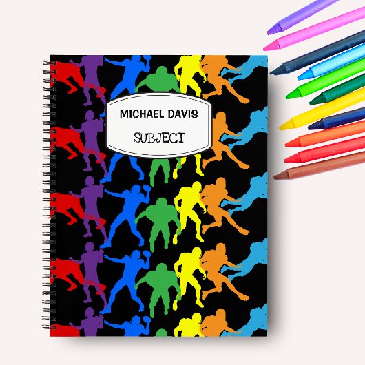 アメリカンフットボール好きのためのカスタム ノートブック 学校生活を楽しく