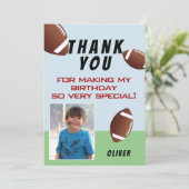 アメリカンフットボール子供の誕生日写真 サンキューカード (スタンド正面)