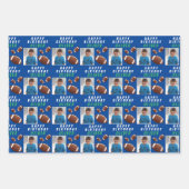 アメリカンフットボール子供の誕生日写真 ラッピングペーパーシート (正面2)