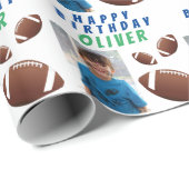 アメリカンフットボール子供の誕生日写真 ラッピングペーパー (ロールコーナー)