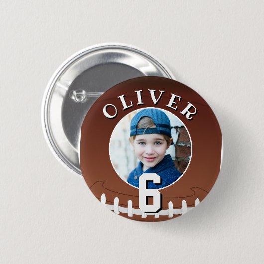 アメリカンフットボール子供の誕生日時代写真 缶バッジ (正面&裏面)
