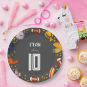 アメリカンフットボール子供の誕生日 ペーパープレート (パーティー)