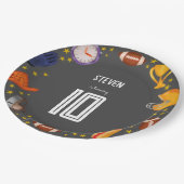 アメリカンフットボール子供の誕生日 ペーパープレート (アングル)