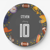 アメリカンフットボール子供の誕生日 ペーパープレート (正面)