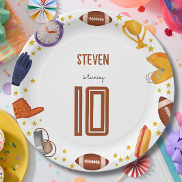 アメリカンフットボール子供の誕生日 ペーパープレート