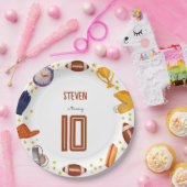 アメリカンフットボール子供の誕生日 ペーパープレート (パーティー)