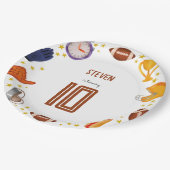 アメリカンフットボール子供の誕生日 ペーパープレート (アングル)