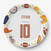アメリカンフットボール子供の誕生日 ペーパープレート (正面)