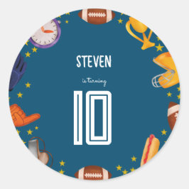 アメリカンフットボール子供の誕生日 ラウンドシール