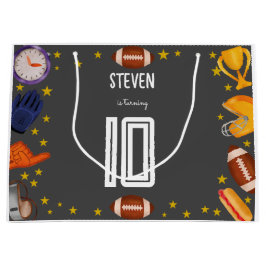 アメリカンフットボール子供の誕生日 ラージペーパーバッグ