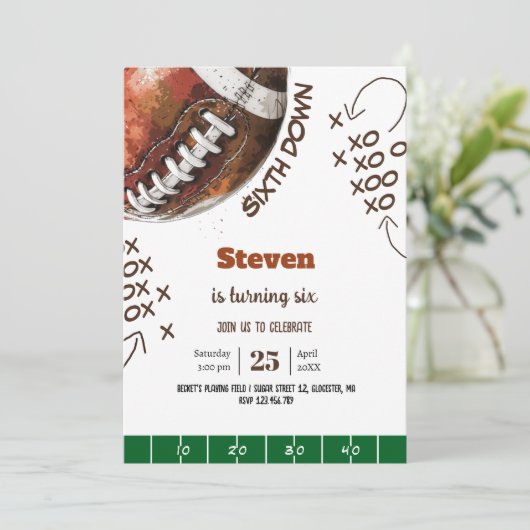 アメリカンフットボール子供の誕生日 招待状 (スタンド正面)