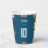 アメリカンフットボール子供の誕生日 紙コップ (裏面)