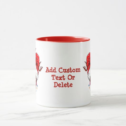 アメリカンフットボール小妖精や小人サンタハットクリスマスライト マグカップ (中央)