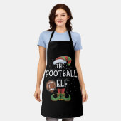 アメリカンフットボール小妖精や小人ファミリーマッチングクリスマス エプロン (着用した状態)