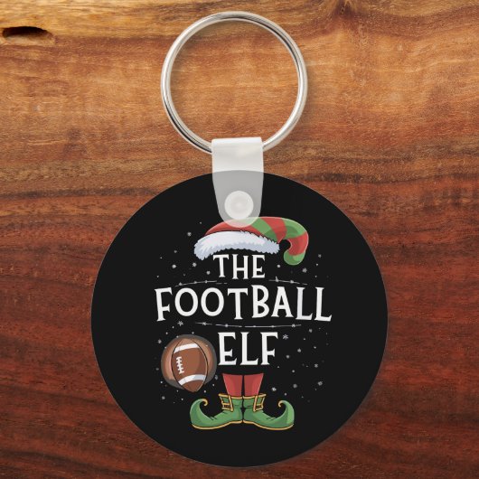 アメリカンフットボール小妖精や小人ファミリーマッチングクリスマス キーホルダー (正面)