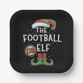 アメリカンフットボール小妖精や小人ファミリーマッチングクリスマス ペーパープレート (正面)